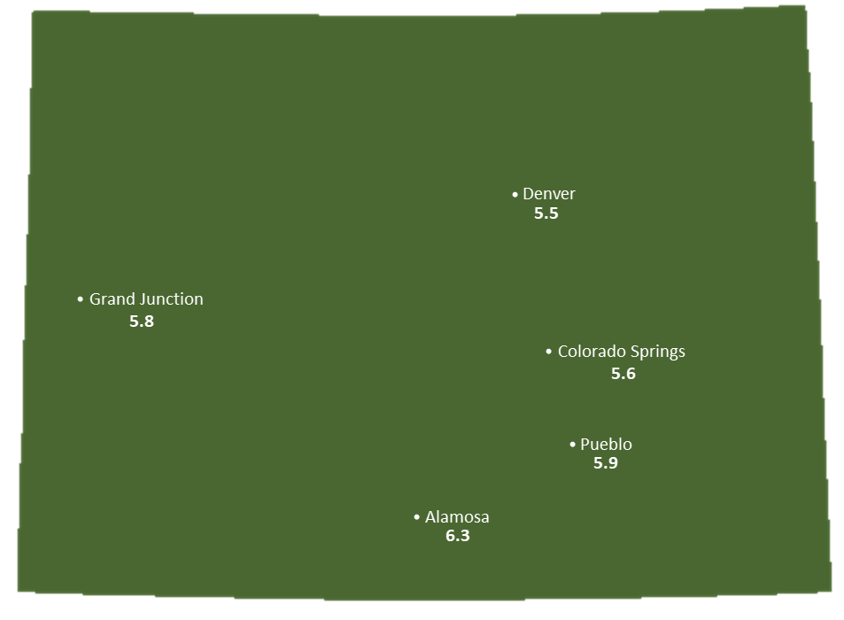 Colorado Sun Light Hours Map