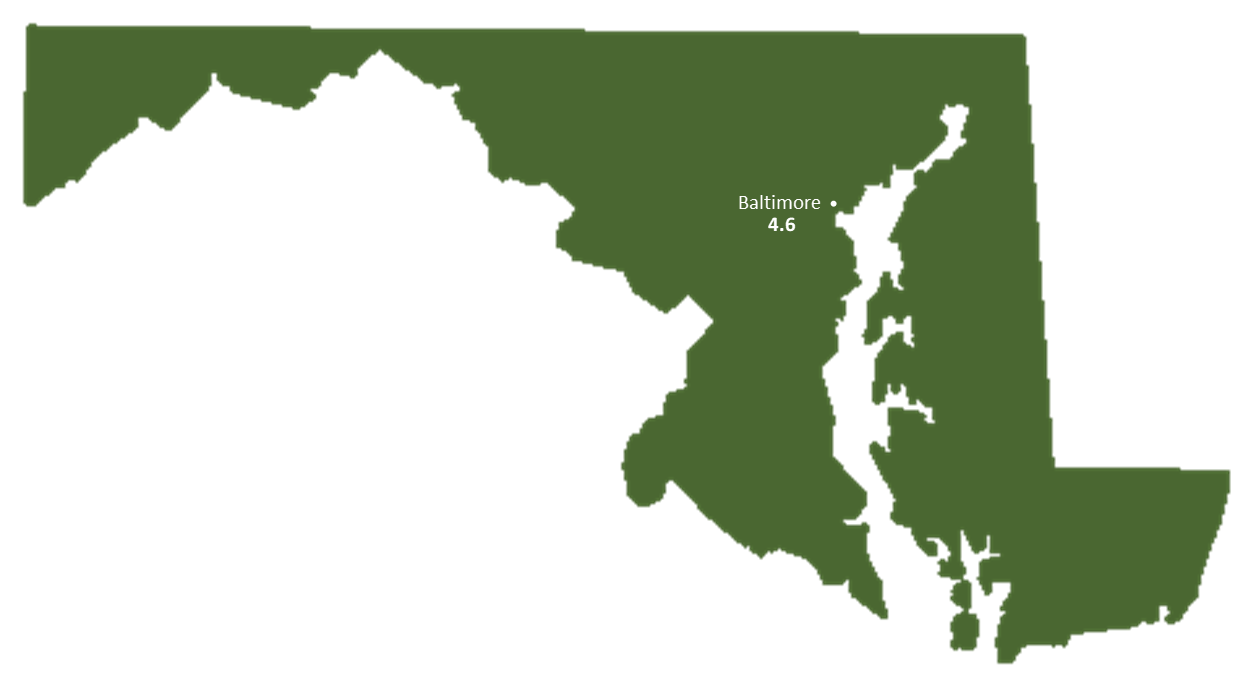 Maryland Sun Light Hours Map