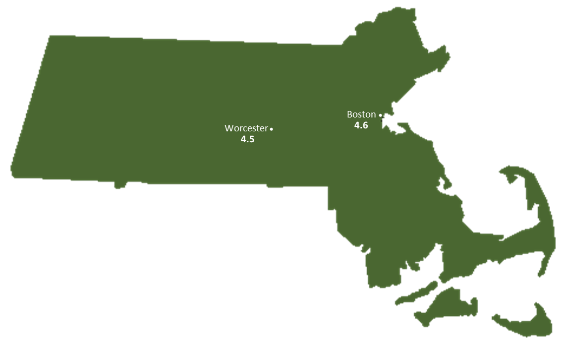 Massachusetts Sun Light Hours Map