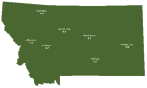 Montana Sun Light Hours Map