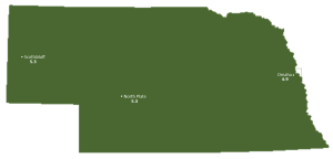 Nebraska Sun Light Hours Map