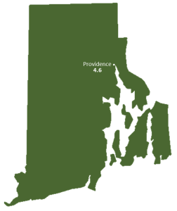 Rhode Island Sun Light Hours Map