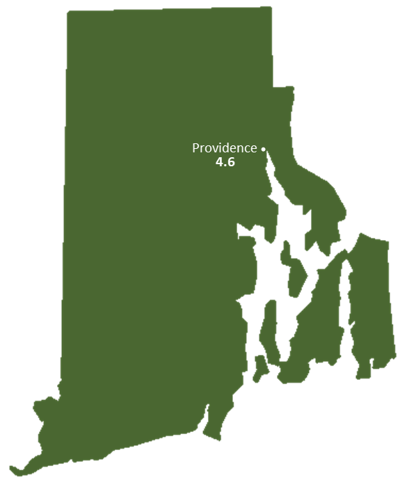 Rhode Island Sun Light Hours Map