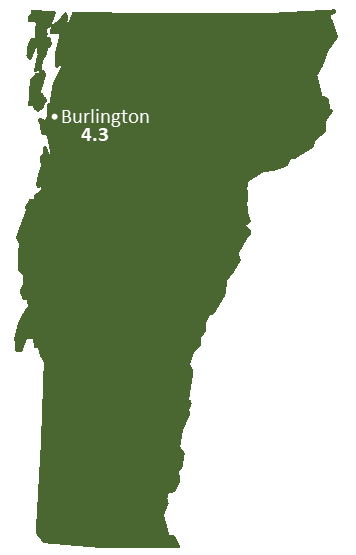 Vermont Sun Light Hours Map